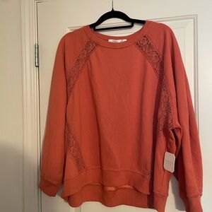 NEW Altar’d State Cedarwood Madison Crochet Sweatshirt